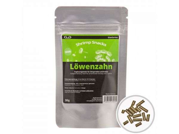 GlasGarten - Garnelenfutter Shrimp Snacks Löwenzahn, 30g