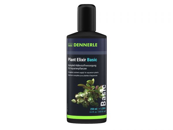 Dennerle Plant Elixir Basic, Komplett-Nährstoffversorgung (Dünger) für Aquariumpflanzen, 250 ml